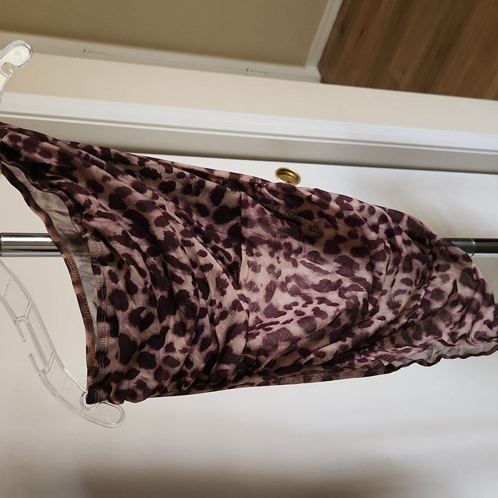 Leopard Print One-Shoulder Top